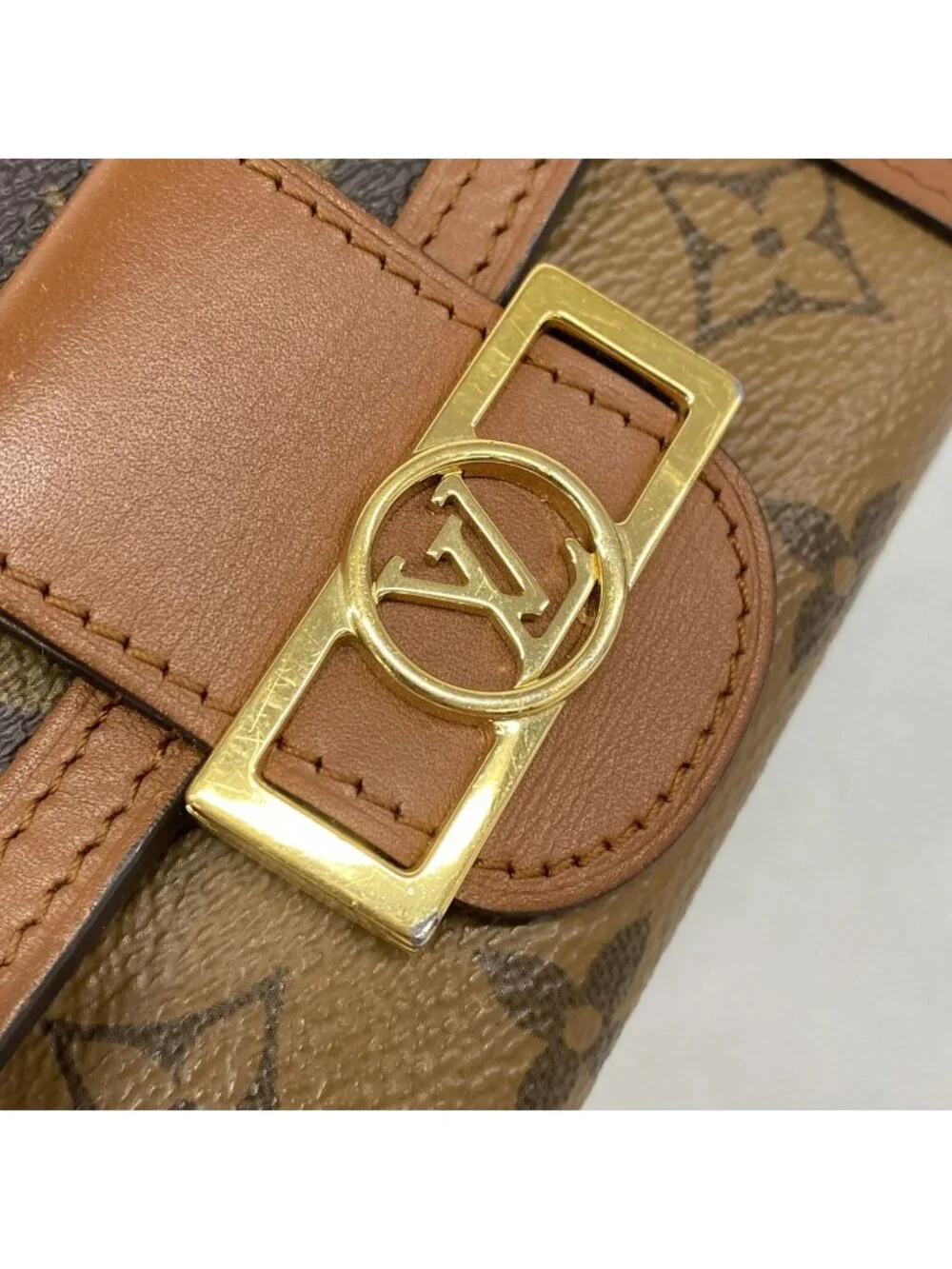 Louis Vuitton Trifold Wallet Monogram Reverse Portefeuille Dauphine Compact